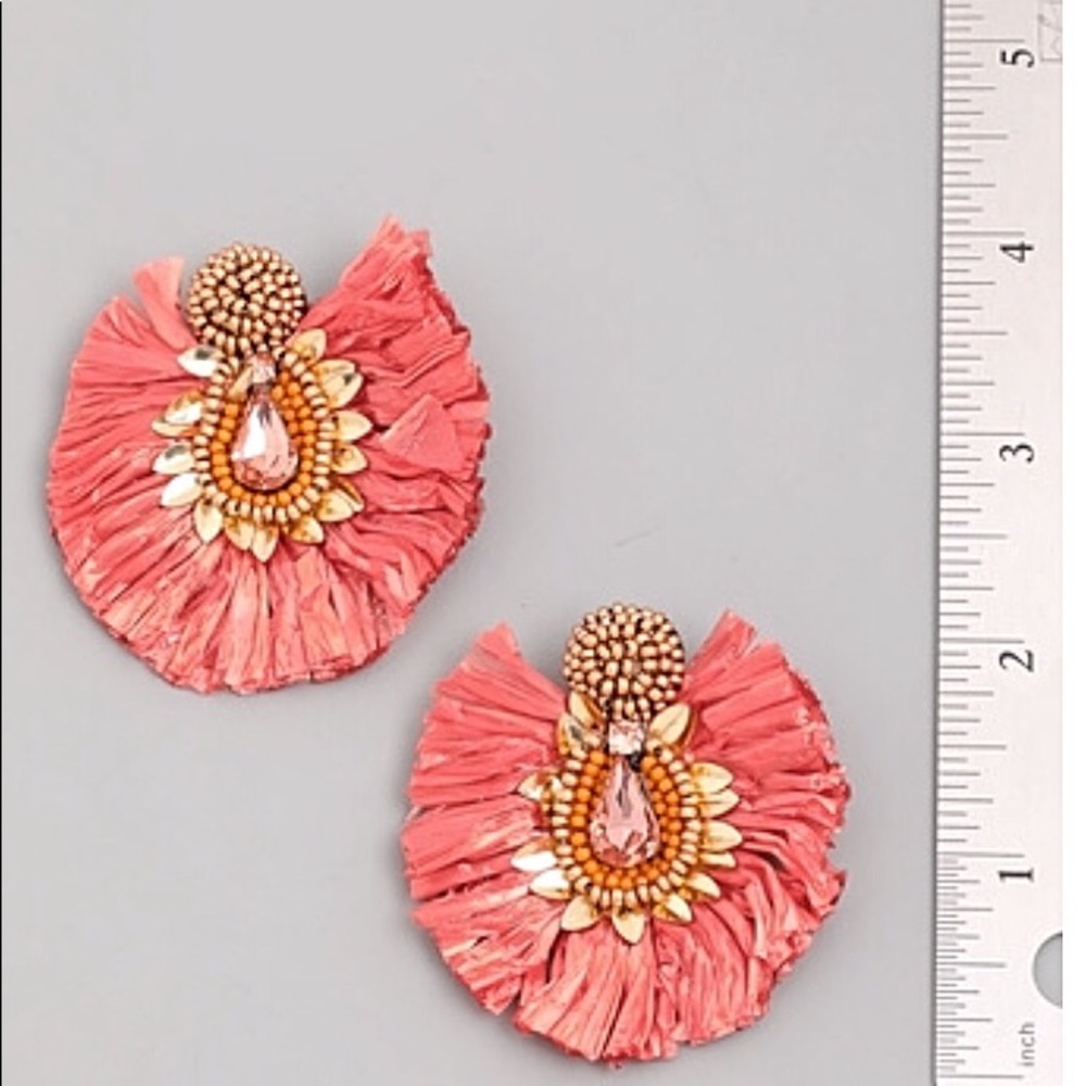 Odessa Raffia Fan Earrings View 3